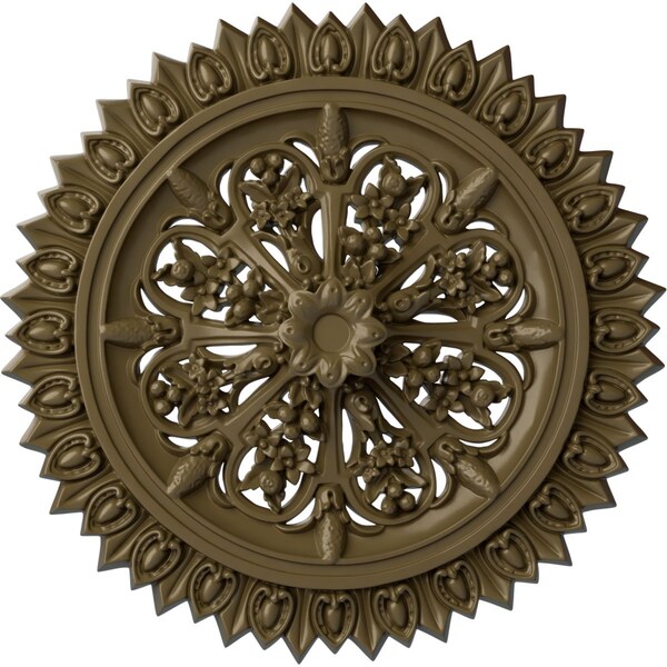 Ekena Millwork Lariah Ceiling Medallion (Fits Canopies up to 1 3/8"), 24 3/4"OD 1 3/8"ID x 3 1/4"P, Mississippi Mud CM24LAMMF - main